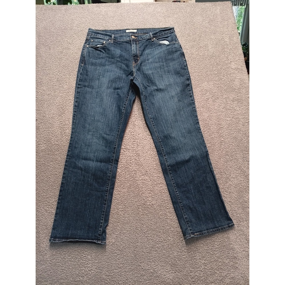 Levi's 505 Straight Leg Women's 16M W33 L32 Dark Wash Mid Rise Denim Jeans
